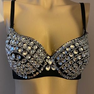 Black bra with jewels